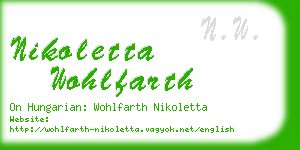 nikoletta wohlfarth business card